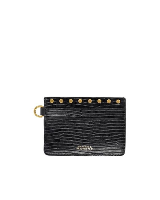 Isabel Marant Black Oskan Embossed Card Holder