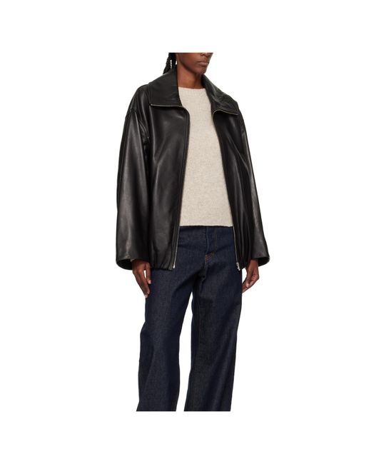 Nour Hammour Black Noah Easy Leather Jacket