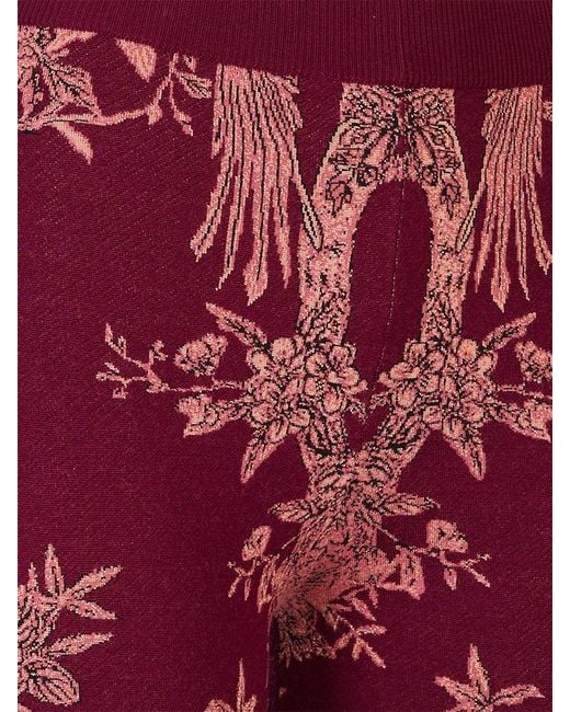 Etro Red Elastic-Waist Casual Trousers