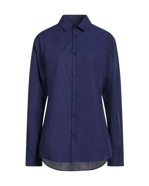 Marni Blue Stylish Solid-Color Long-Sleeve Shirt