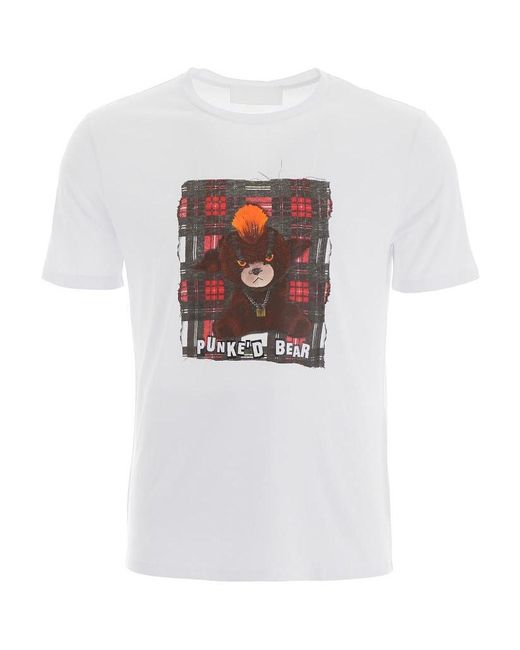 Neil Barrett White Printed Short-Sleeved T-Shirt for men