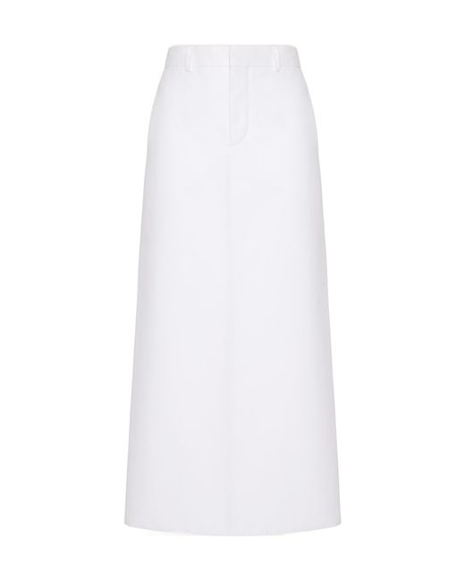 Valentino White Straight Hem Midi Skirt