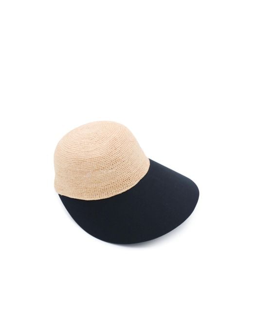 Helen Kaminski Blue Wide-Brim Visor Hat