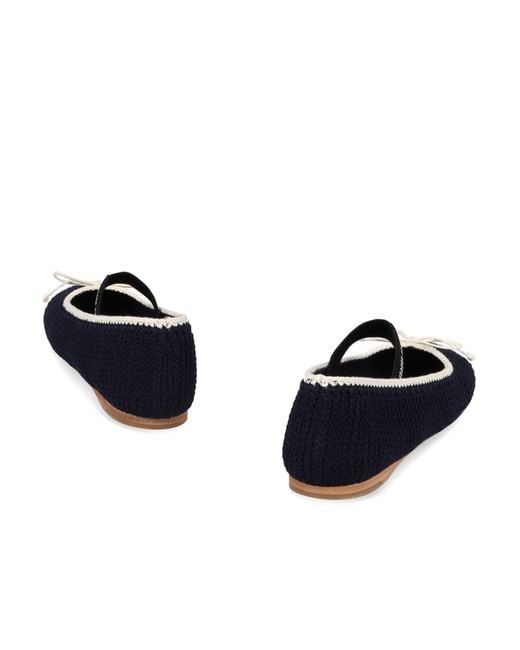Miu Miu Blue Crochet Two-Toned Ballerina Flats
