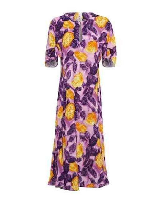 Marni Purple Floral Midi Dress