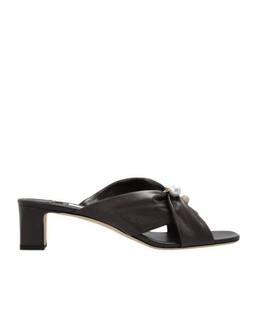 Jimmy Choo Black Open Toe High Heel Sandals