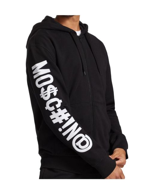 Moschino Black Hooded Coat for men