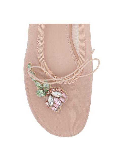 Simone Rocha Brown Embellished Bow Detailed Flat Shoes