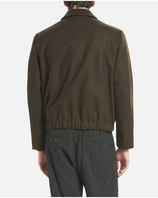 Barena Green Magan Caramal Flap-Pocket Zip-Front Jacket for men