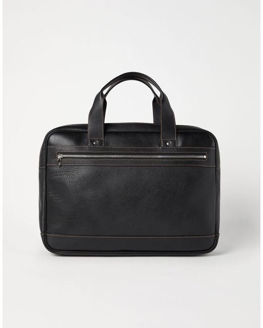 Brunello Cucinelli Black Leather Briefcase for men