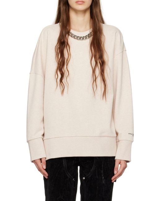 Stella McCartney Natural Falabella Chain Detailed Crewneck Sweater