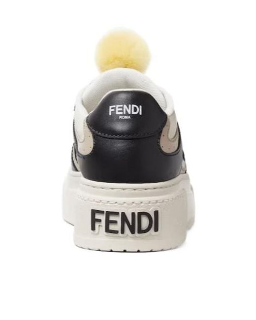 Fendi Black Match Low-Top Platform Sneakers