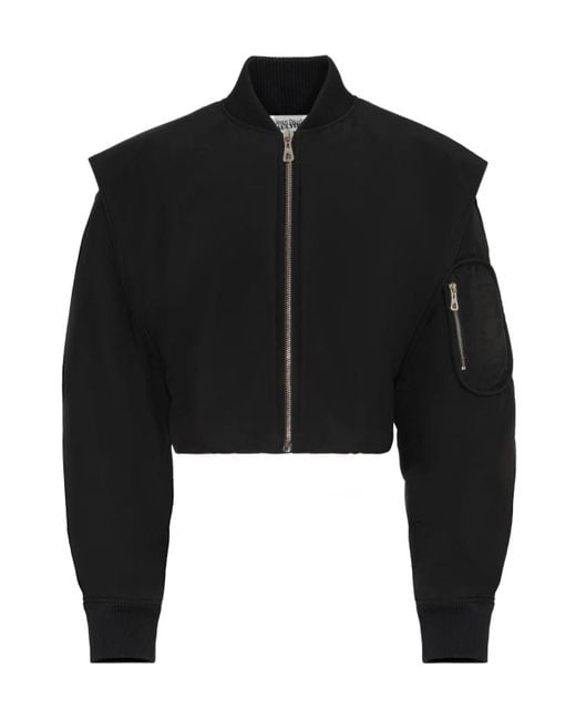 Jean Paul Gaultier Black Zip-Fastening Cropped Bomber Jacket