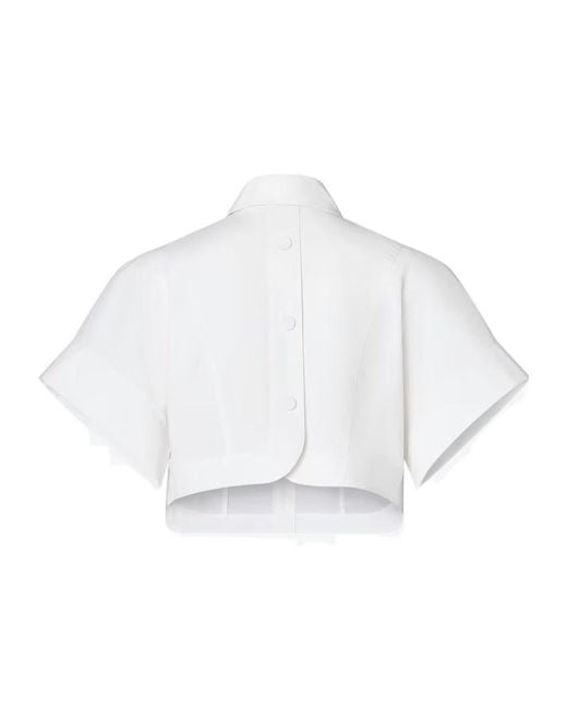 Fendi White Cocoon Sleeves Cropped Shirt