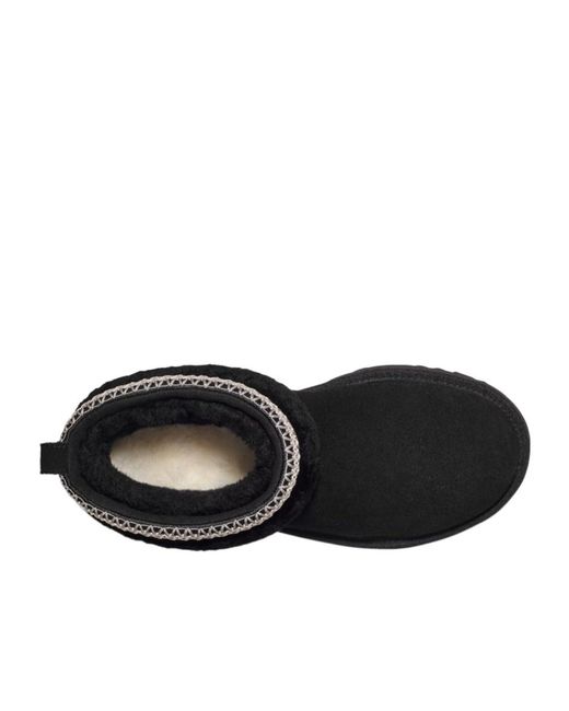 Ugg Black Classic Ultra Mini Maxi Curly Ankle Boots