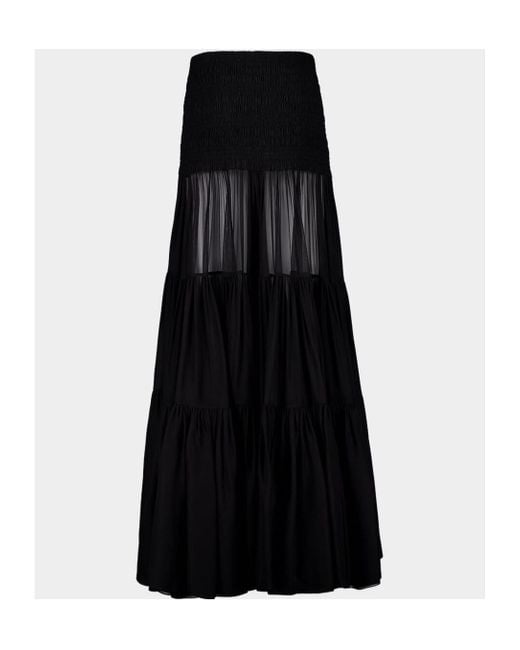 Saint Laurent Black Jupe Ruffled Maxi Skirt