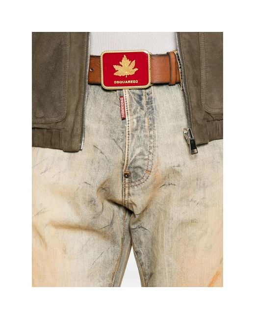 DSquared² Natural Belt Loop Denim Trousers for men