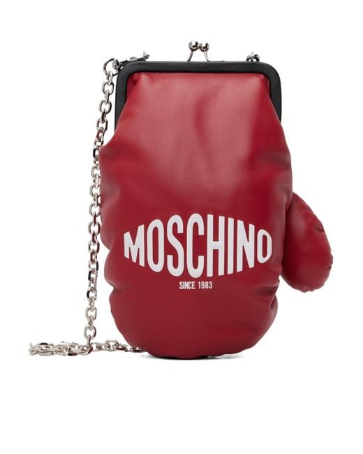 Moschino Red Boxing Gloves Chain Shoulder Bag