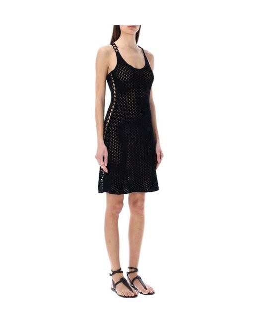 Chloé Black Chloé Crochet Sleeveless Mini Dress