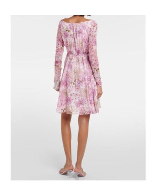 Giambattista Valli Pink Printed Silk Georgette Minidress