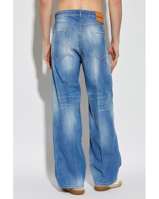 DSquared² Blue Baggy Faded Jeans for men