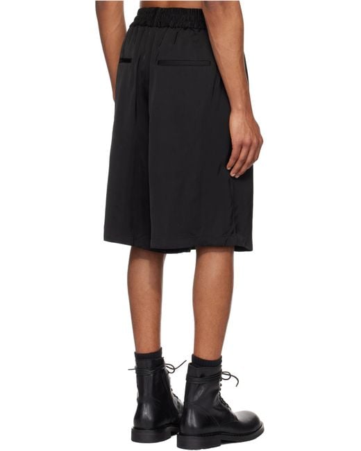 Jil Sander Black High-Waisted Knee-Length Shorts for men