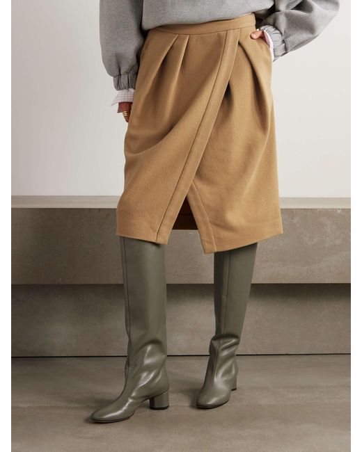 Dries Van Noten Natural Wrap Effect Skirt