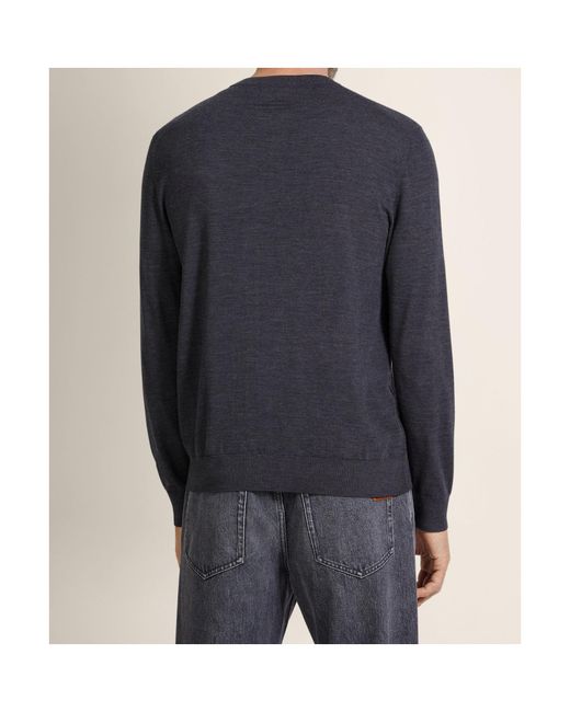 Zegna Blue Dark Vellus Aureum Crewneck for men