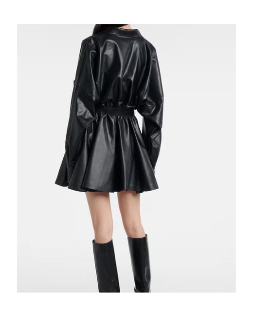 Norma Kamali Black Flared Sheer Minidress