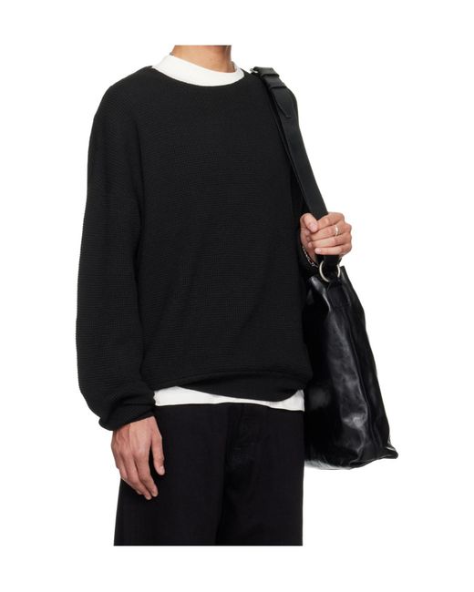 Fear Of God Black Waffle Crewneck Sweater for men