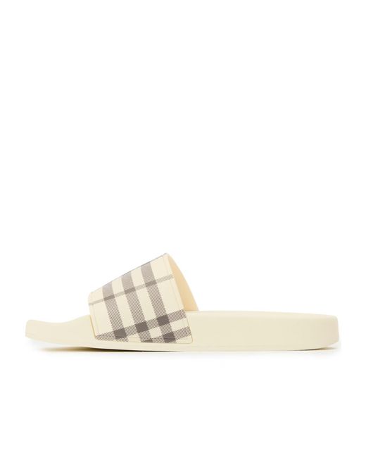 Burberry White Retro Plaid Slippers