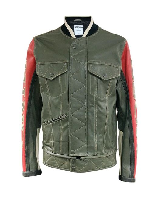 Moschino Green Pieced Casual Jacket for men