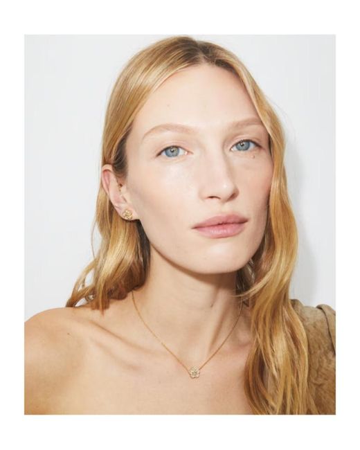 Tory Burch White Forget Me Not Pendant Necklace