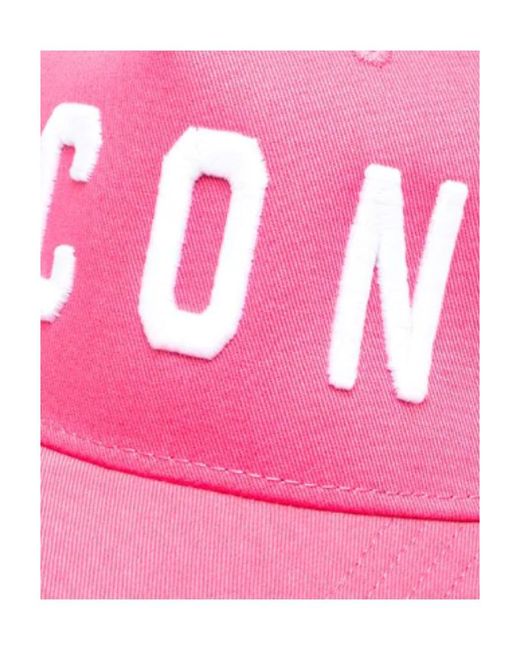 DSquared² Pink Icon Embroidered Baseball Cap