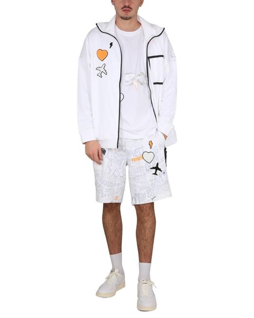 Boss White Boss Patch Embellished Relaxed Fit Sweatshirt for men