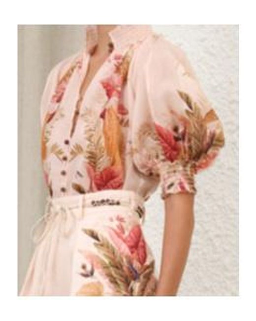 Zimmermann Pink Ascension Billow Blouse