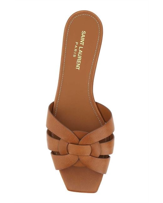 Saint Laurent Brown Tribute Open Toe Sandals