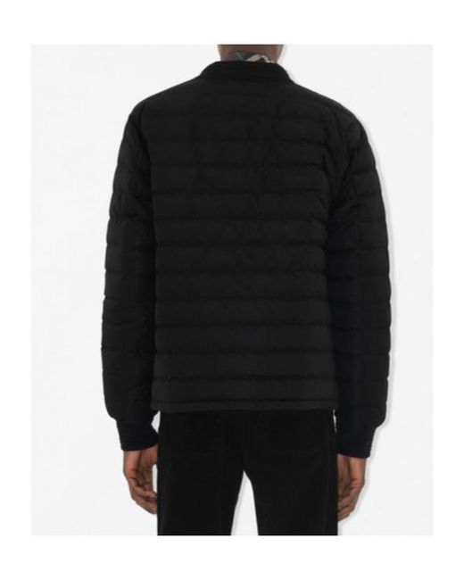Burberry Black Logo Plaque Zipped Puffer Jacket for men