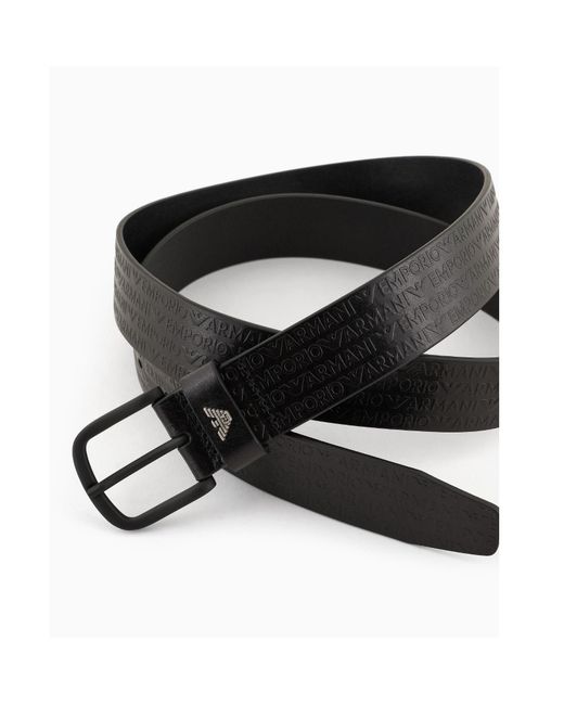 Emporio Armani White 524 Logo-Jacquard Buckle-Fastened Belt for men