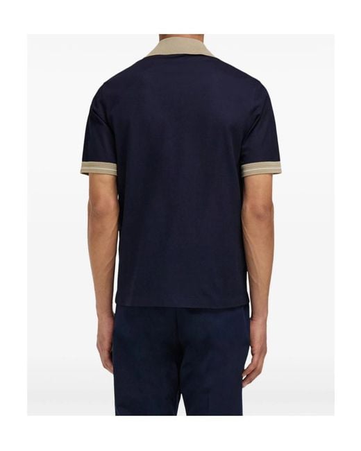 Ferragamo Blue Ferragamo Short Sleeve Polo Shirt for men