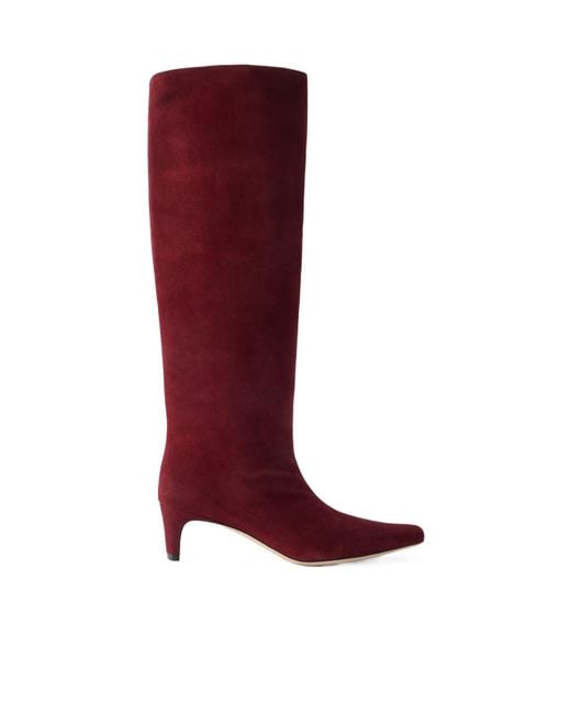 Staud Red Wally Thigh-High Boots