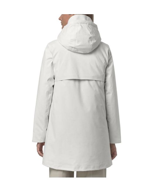 K-Way White Hooded Down Coat