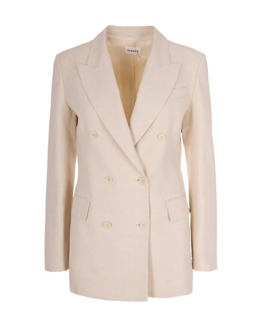P.A.R.O.S.H. Natural Long-Sleeved Suit Jacket