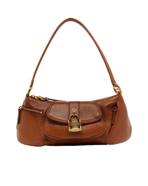 Chloé Brown Logo Shoulder Bag