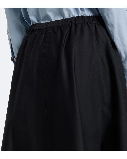 Vince Black Cotton Midi Skirt