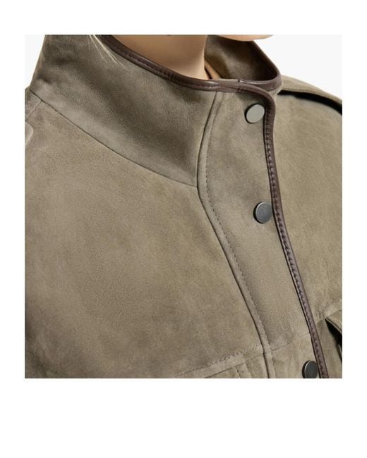 Brunello Cucinelli Green Leather Jacket