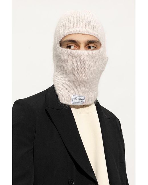 Raf Simons Pink Logo-Patch Balaclava Hat for men