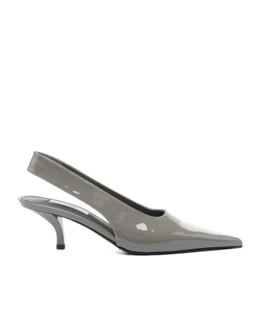 Totême White Pointed-Toe Slingback Pumps