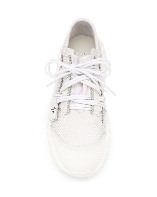 Giuseppe Zanotti White Python Printed Sneakers for men