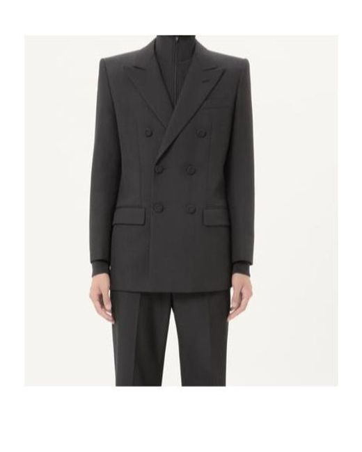 Valentino Black Double-Breasted Long-Sleeved Blazer for men